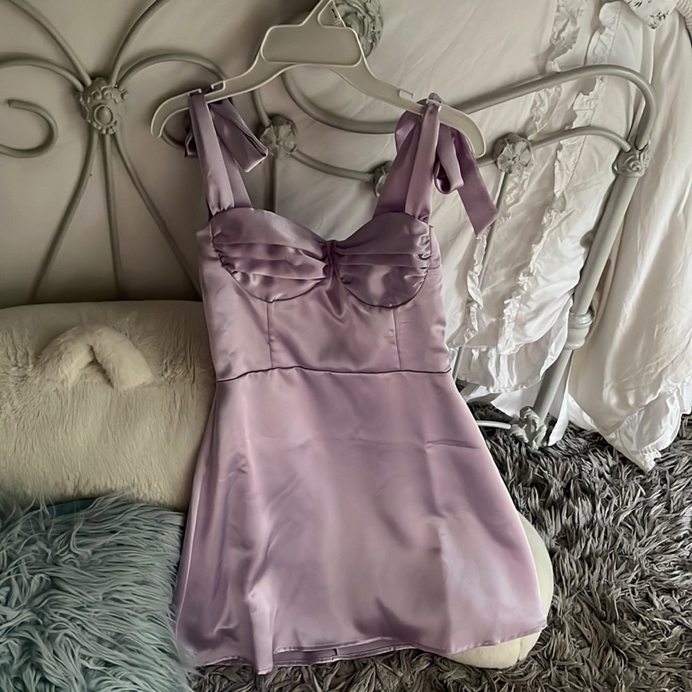 satin lucy in the sky dress